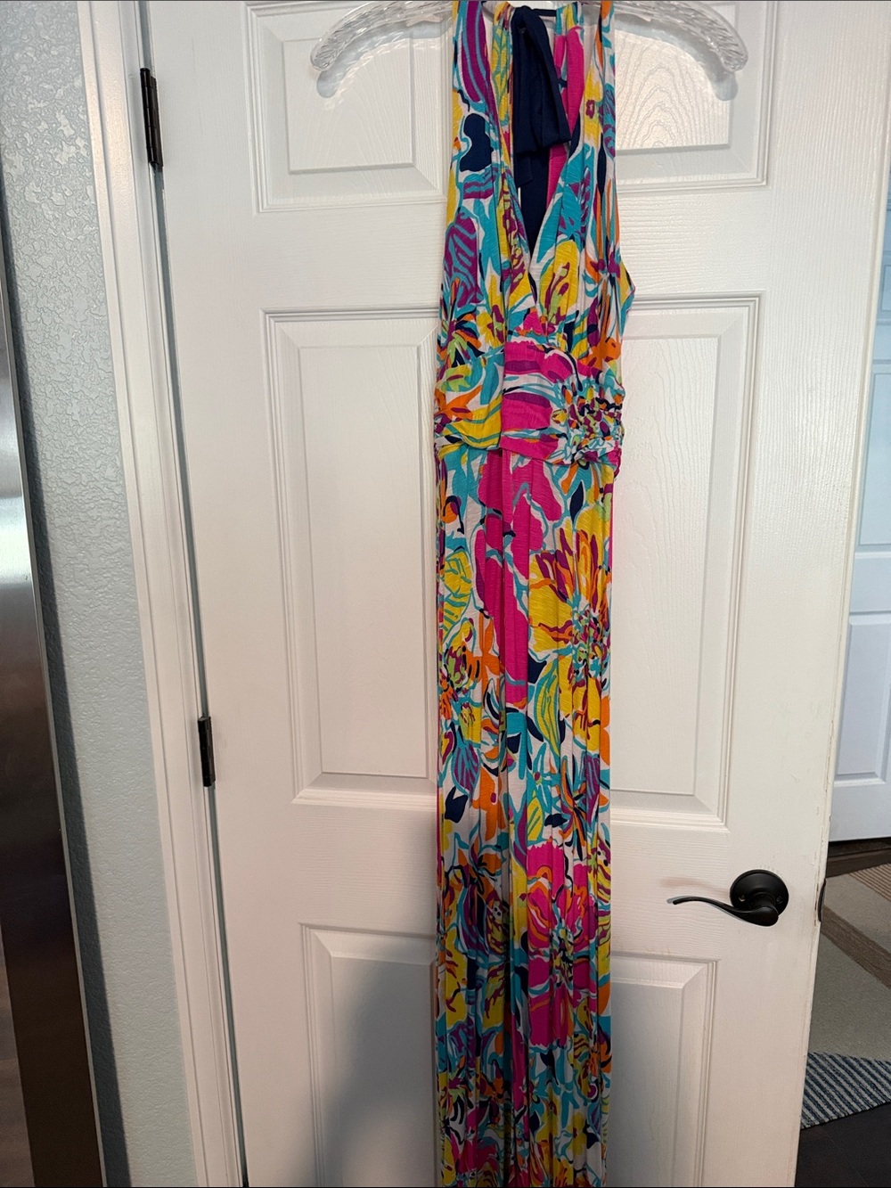Lilly Pulitzer Multicolor Floral Halter Maxi Dress - Pink, Yellow, Turquoise